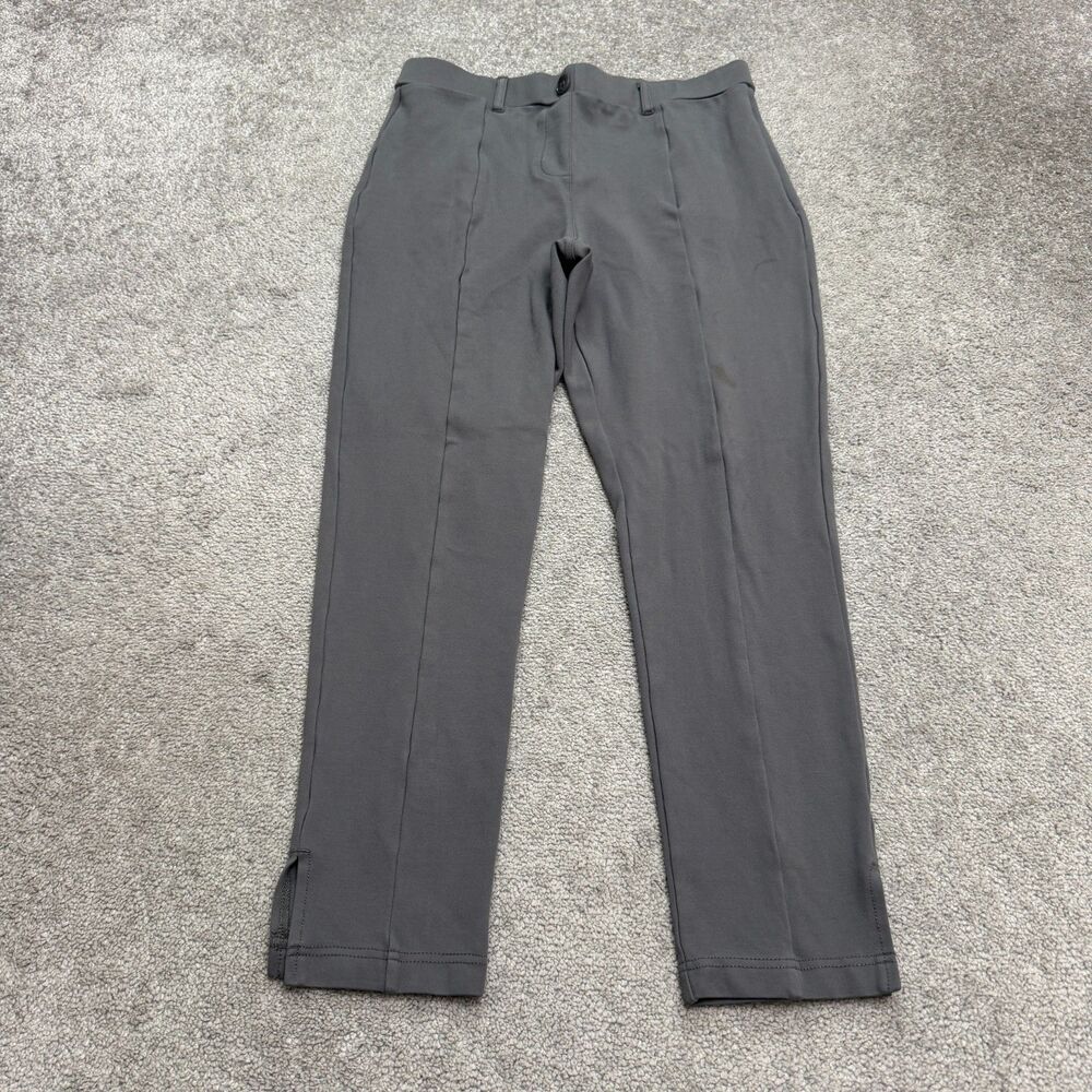 Betabrand Straight Leg Dress Yoga Pants Women Large Long Charcoal Gray Stretch